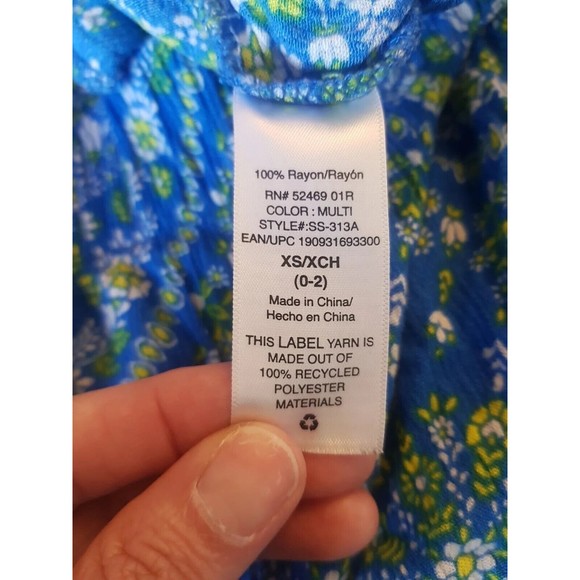 Scoop Womens Skirt Size XS Floral Print Maxi Blue Full Long Gypsy Blue Yellow - Picture 8 of 11